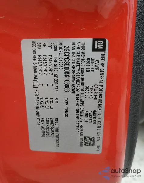 2011 Chevrolet Silverado C1500 Lt from USA, damaged, VIN 3GCPCSE00BG183988